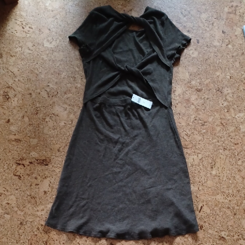 Anthropologie Moss Twist Back Dress Size L NWT